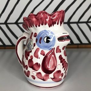 Vintage Handpainted Rooster Creamer Lavorato E Dipinto A Mano Deruta